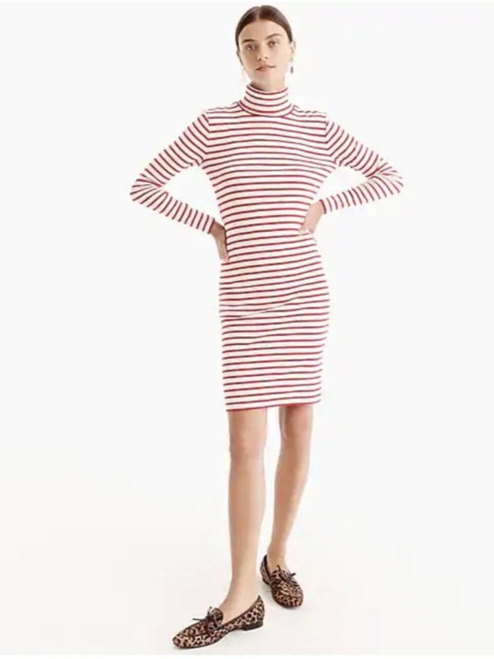 J. Crew Striped Turtleneck Dress